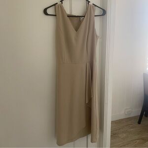 Calvin Klein Asymmetrical Beige Dress